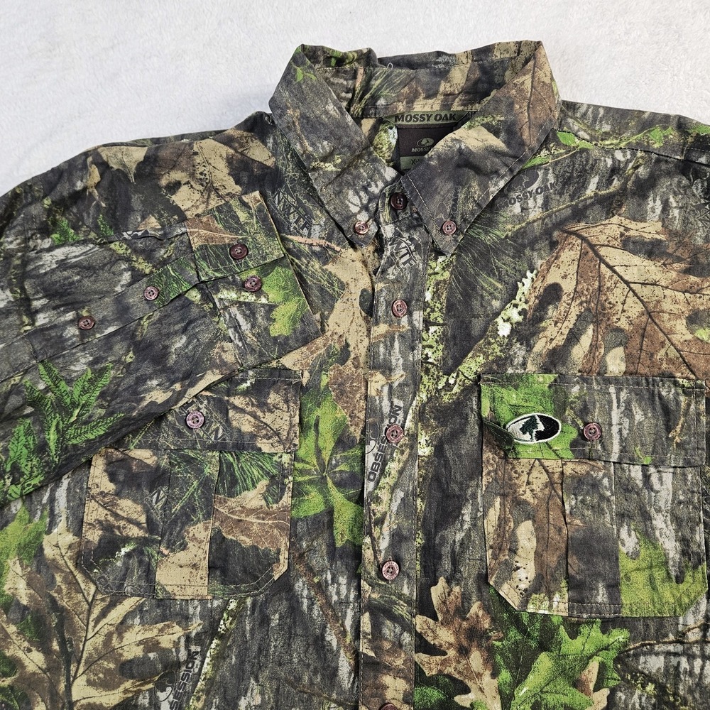Mossy Oak Mill Hunt Shirt Camouflage Men's‎  Size XL Button Down Hunting Casual